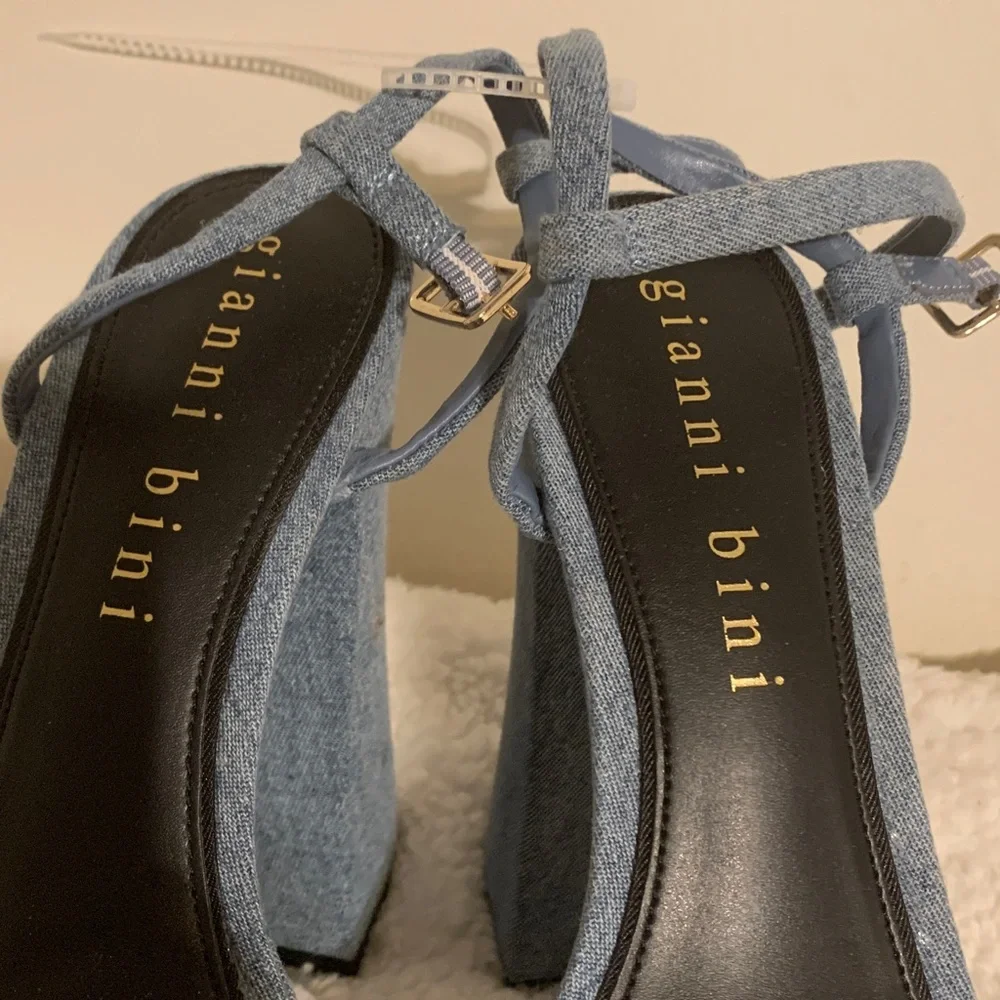 Gianni Bini Denim Blue Platform Heels